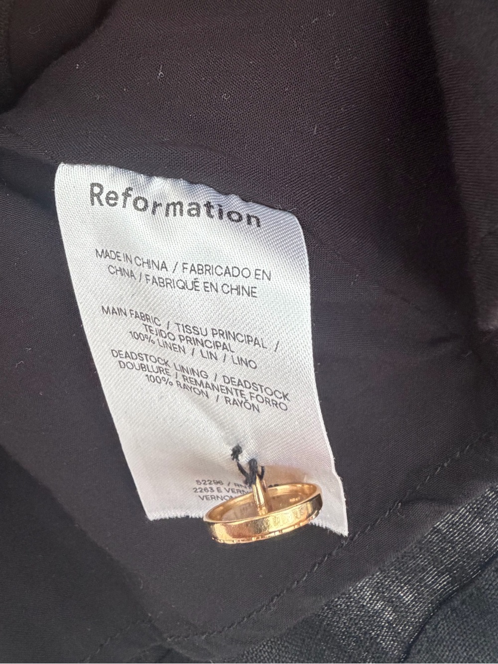 Reformation Aspen linen Black Tailored Sleeveless Vest with Gold Buttons - Picture 5 of 7